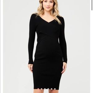 Ripe Sadie rib knit nursing dress black